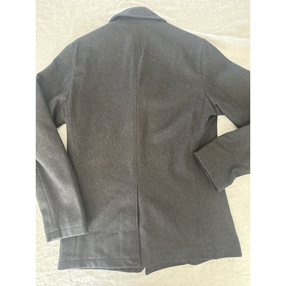 Trevero Men's Size Medium M Pea Coat Wool Blend Charcoal Gray Heavyweight Trendy - Picture 7 of 7